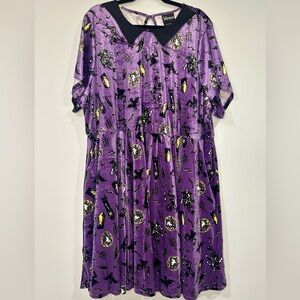 Disney The Haunted Mansion Collared Dress -Velvet Purple